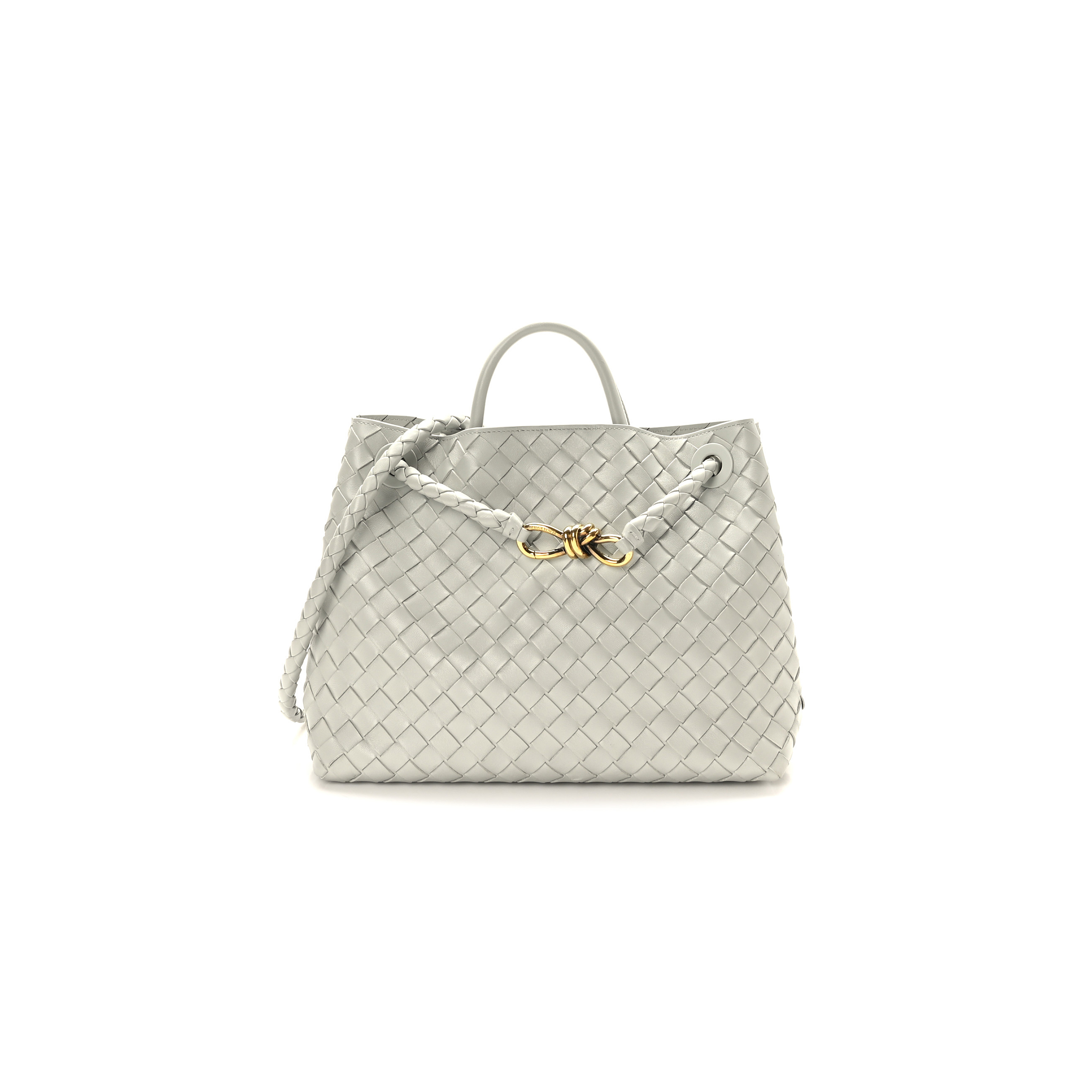 BOTTEGA VENETA NAPPA INTRECCIATO MEDIUM ANDIAMO SHOULDER BAG AGATE GREY  (32*25*11cm)